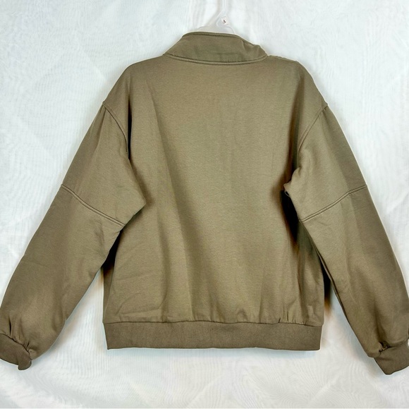 NEW Womens 1/2 Zip Thick Fleece Sweatshirt with Pockets / Size large - Picture 8 of 11